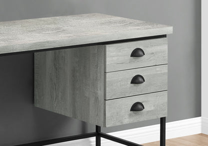 Computer Desk For Home Office, Laptop, Storage Drawers, Contemporary And Modern - Gray