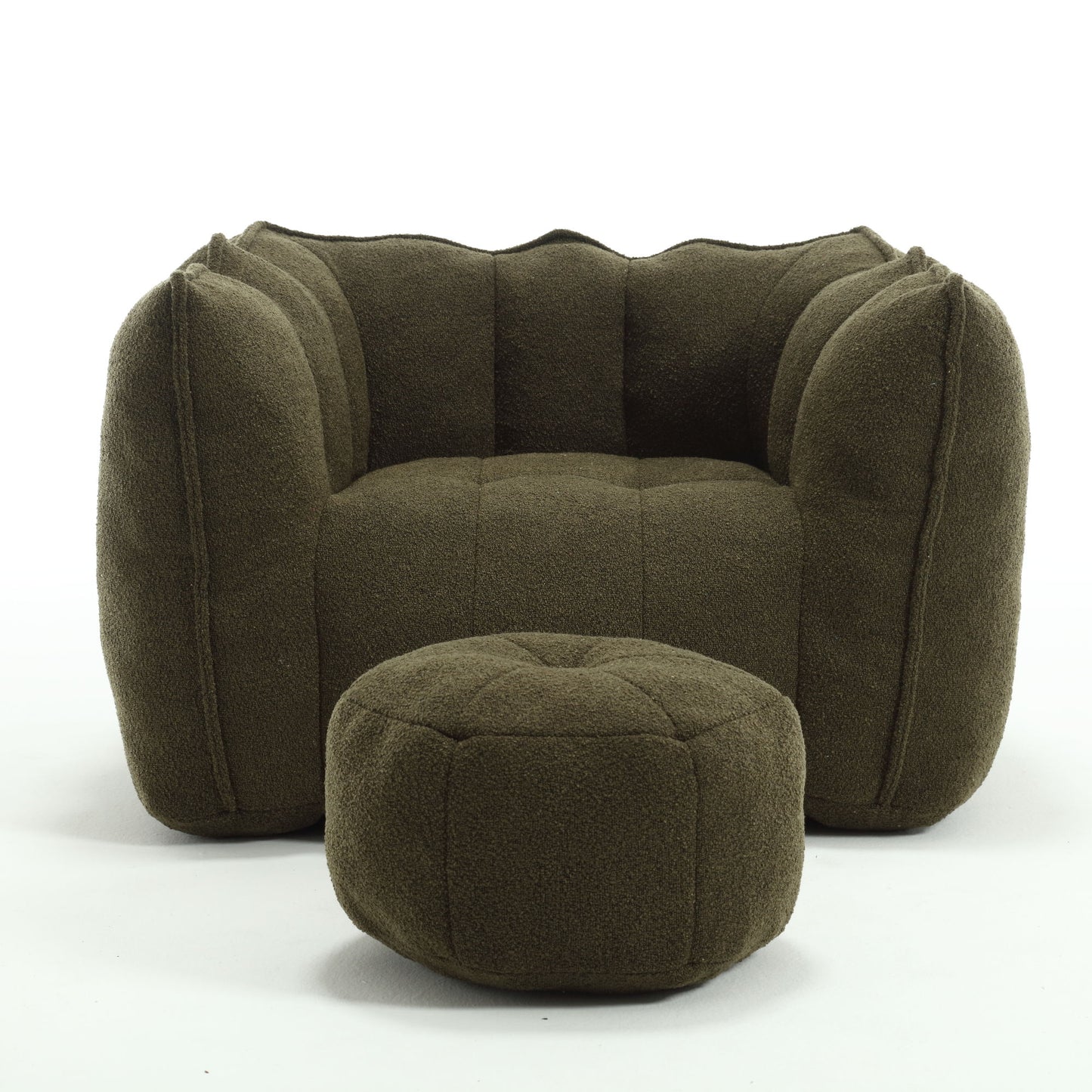 Soft Bean Bag Chair With High Resilient Foam (Chips) - Olive Green