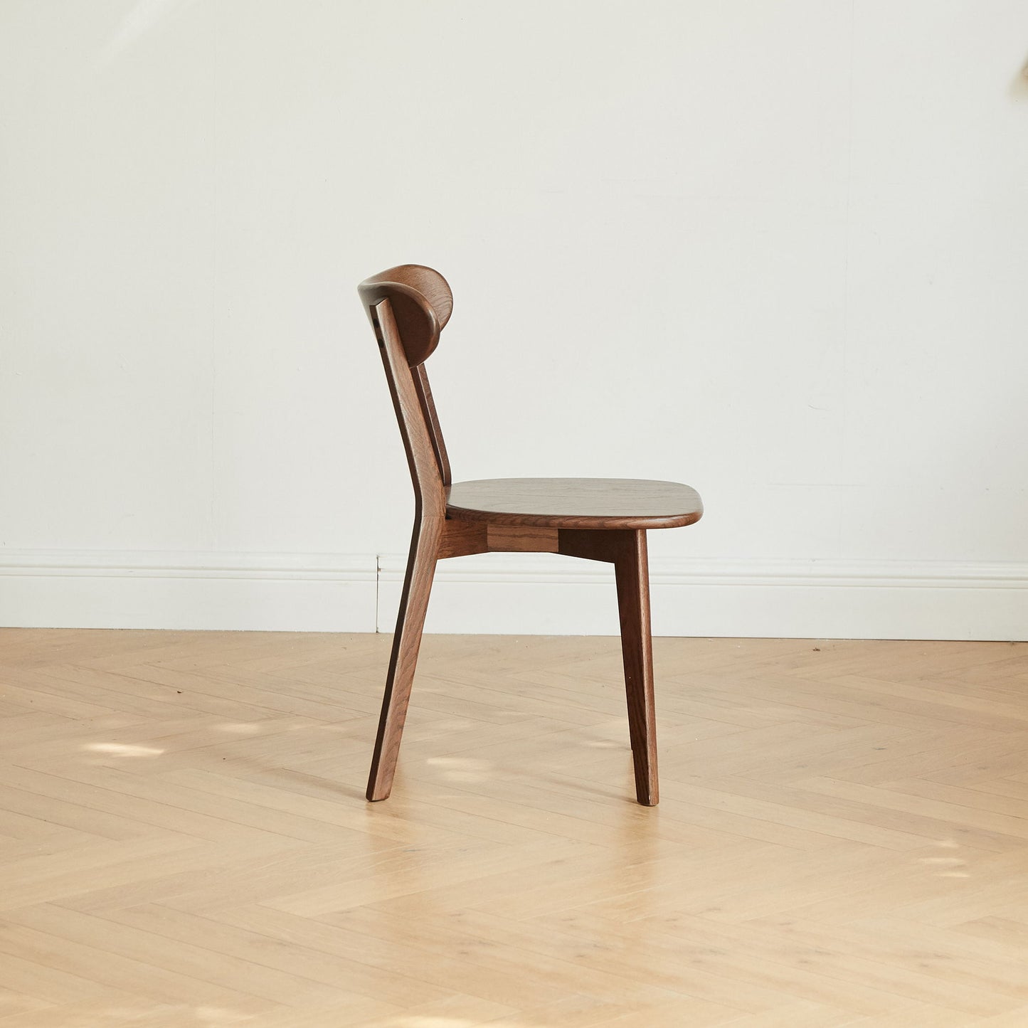 Simple Dining Chair, Solid Chair Table For Living Room Chair - Dark Natural