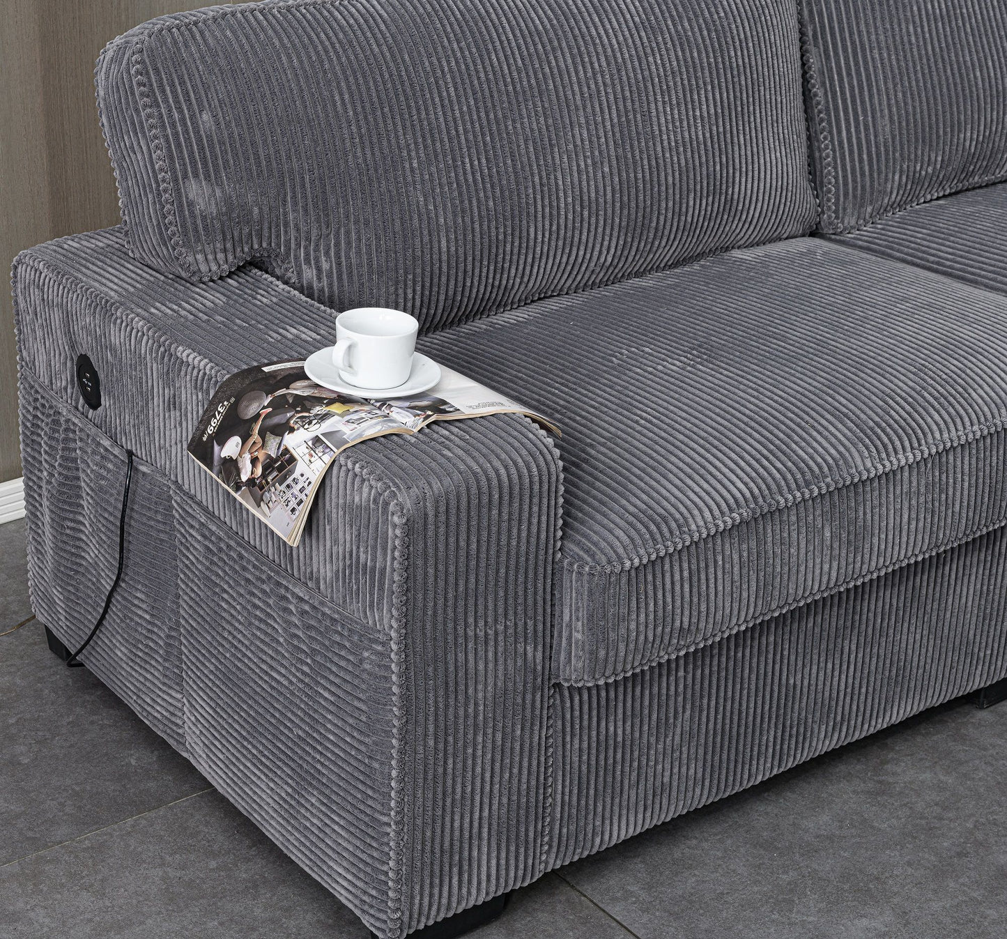 Stationary Loveseat - Gray