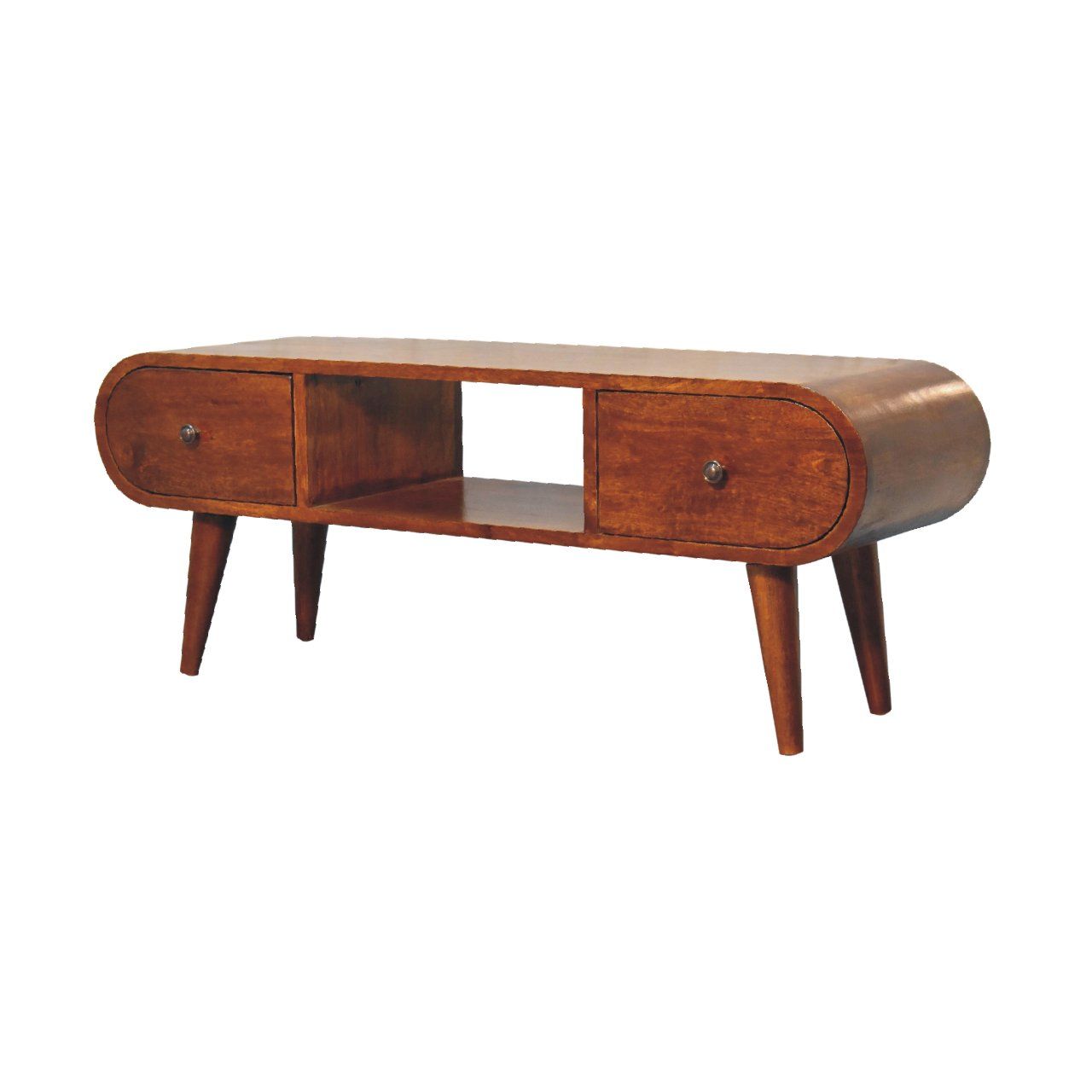 Circular TV Unit - Chestnut