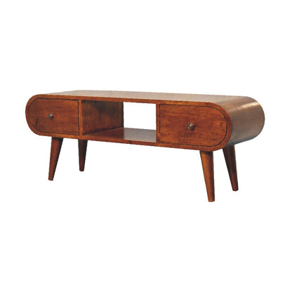 Circular TV Unit - Chestnut