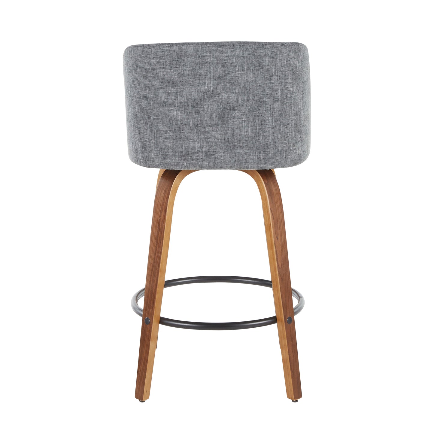 Toriano - Mid-Century Modern Counter Stool (Set of 2) - Walnut / Gray