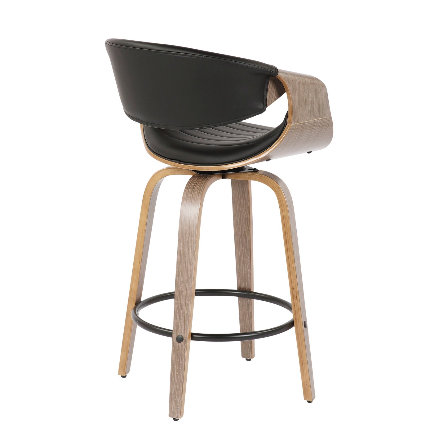 Symphony - Mid-Century Modern Counter Stool (Set of 2) - Light Gray / Black