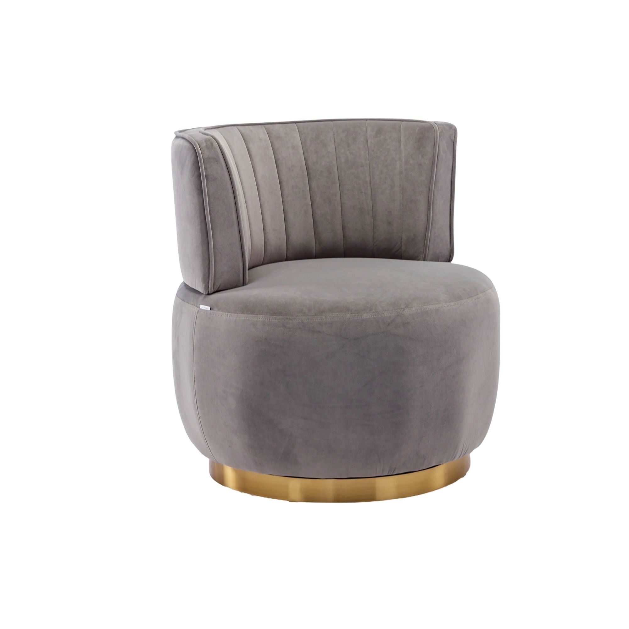 Swivel Barrel Chair, Round Armchairs With Fluffy, 360 Degree Swivel - Gray