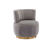 Swivel Barrel Chair, Round Armchairs With Fluffy, 360 Degree Swivel - Gray