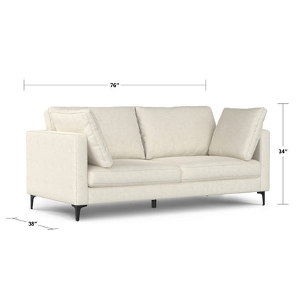 Ava - Mid Century Sofa, Upholstered - Cream