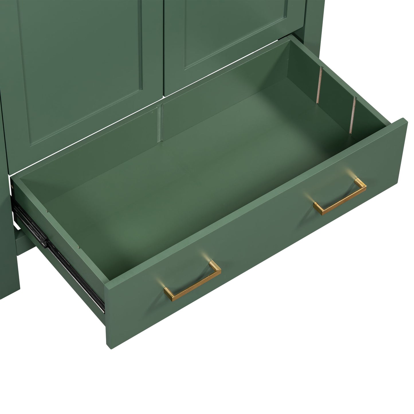 Bathroom Vanity With Single Sink, Combination Under Counter Sink, Bathroom Storage Cabinet With 2 Doors And A Drawer, Soft Closure, Multifunctional Storage - Green