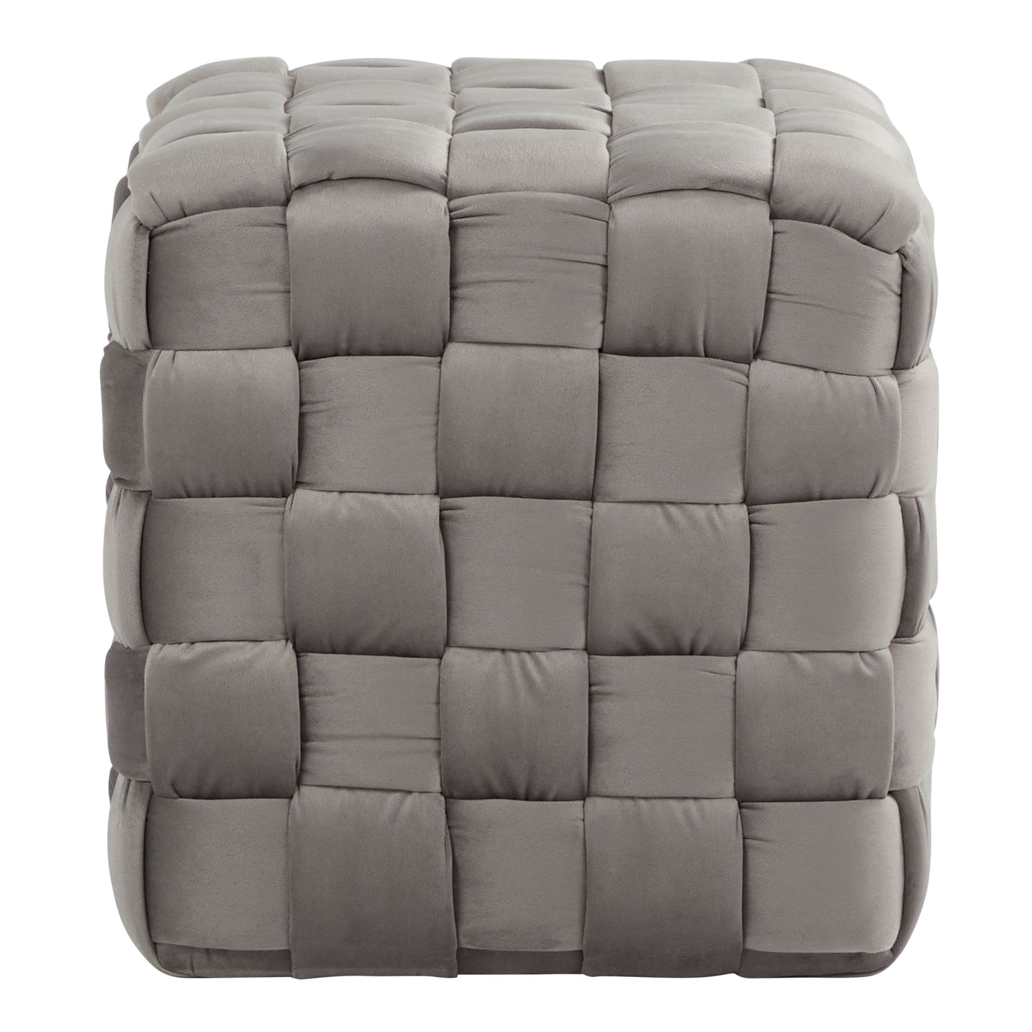 Square Braided Ottoman - Dark Gray