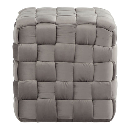 Square Braided Ottoman - Dark Gray
