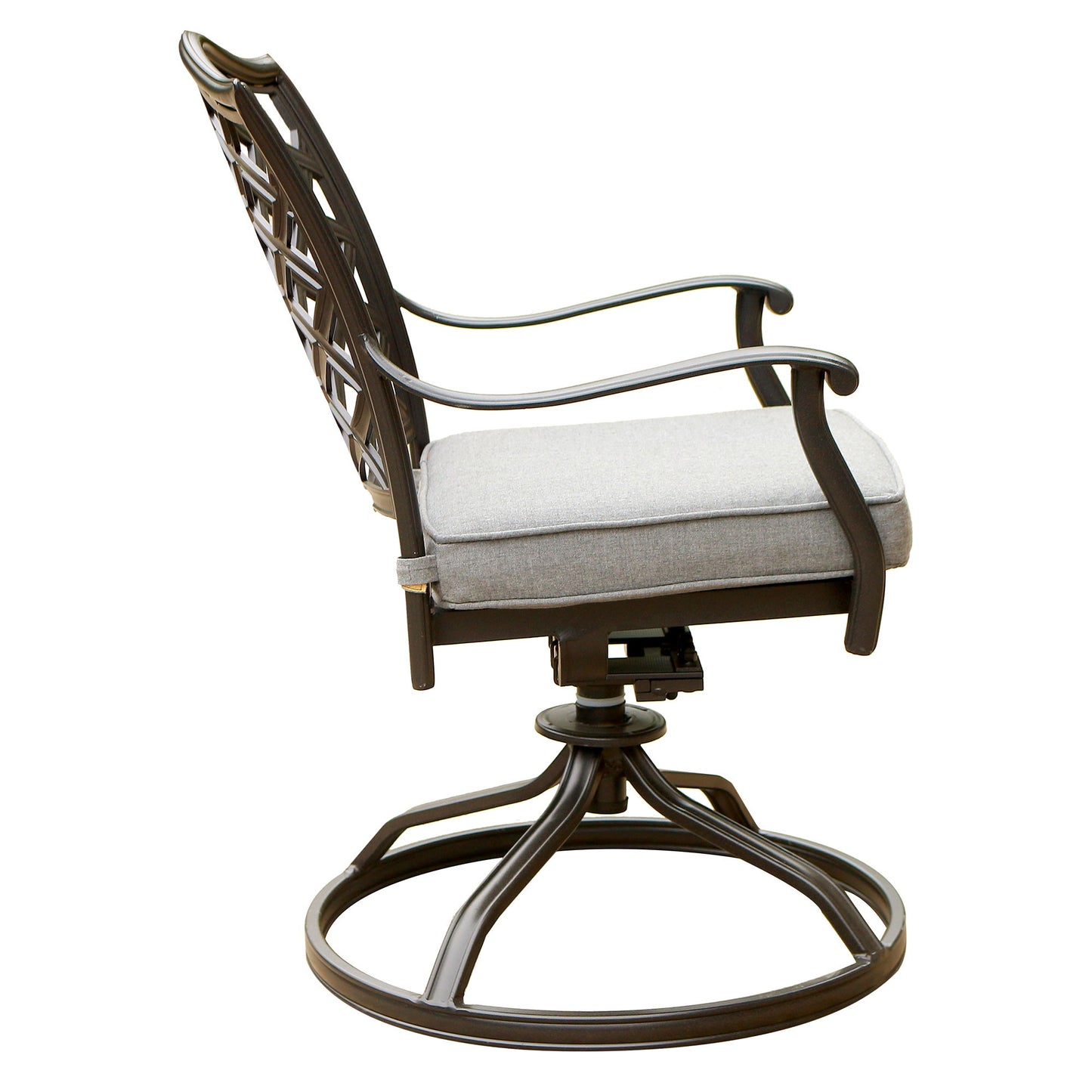 Outdoor Patio Aluminum Swivel Rocker Dining Chair With Cushion (Set of 2) - Cast Slate