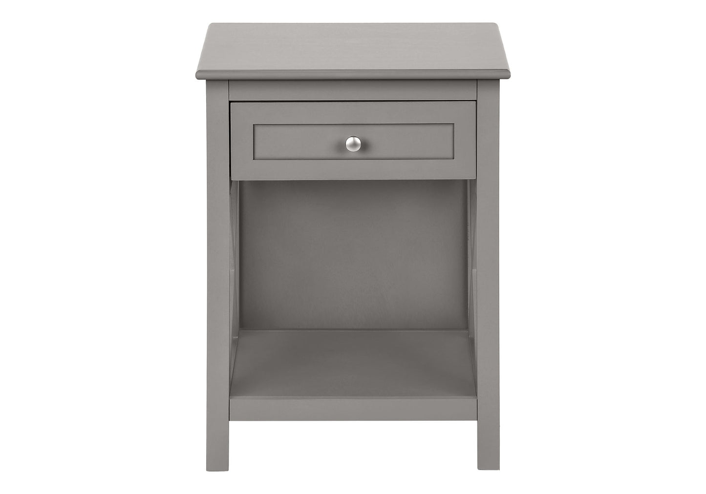 Accent End Table, 2 Tier, Storage Drawer, Transitional - Gray