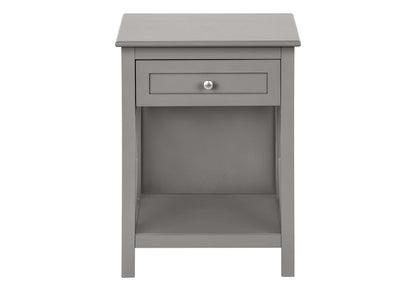 Accent End Table, 2 Tier, Storage Drawer, Transitional - Gray