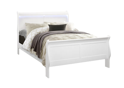 Charlston - Full Bed With LED - White