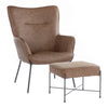 Izzy - Industrial Lounge Chair / Ottoman Set - Black / Espresso