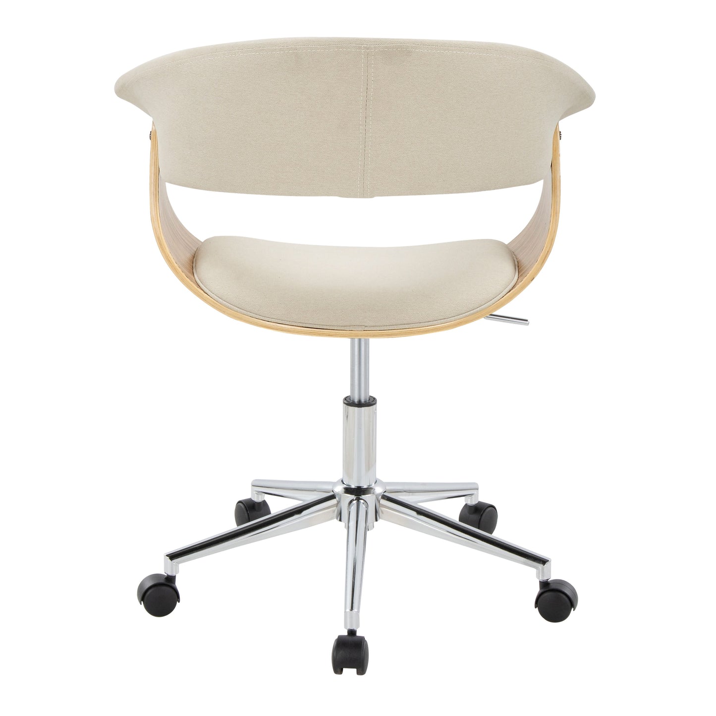 Vintage Mod - Mid-Century Modern Office Chair - Chrome / Zebra / Cream
