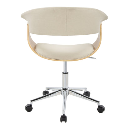 Vintage Mod - Mid-Century Modern Office Chair - Chrome / Zebra / Cream