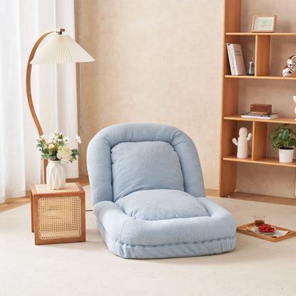 Triple Fold Down Blue Metal Sofa Bed - Blue