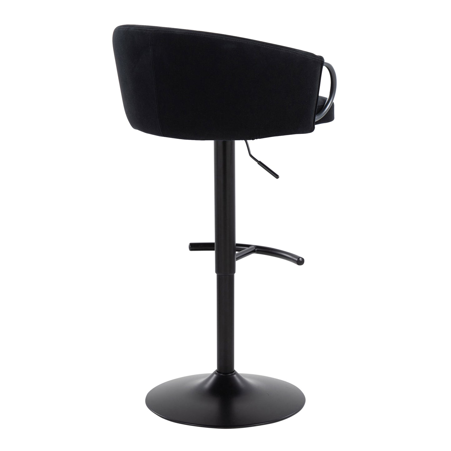 Claire - Contemporary Adjustable Barstool With Swivel With Rounded T Footrest (Set of 2) - Black