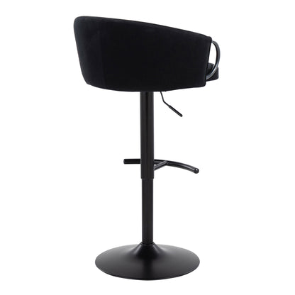 Claire - Contemporary Adjustable Barstool With Swivel With Rounded T Footrest (Set of 2) - Black