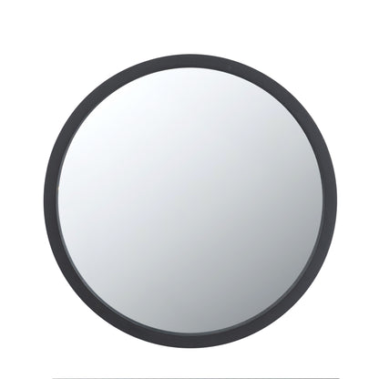 Circle Wall Mirror With Wooden Frame, Wall Mirror For Living Room - Black