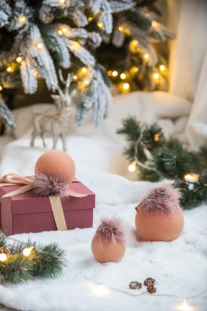 Christmas Ball Ornaments, Glass Decorative Hanging Ball Christmas Tree Ornaments For Holiday Party Decorations (Set of 6) - Brown