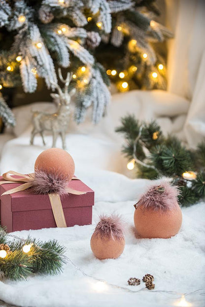 Christmas Ball Ornaments, Glass Decorative Hanging Ball Christmas Tree Ornaments For Holiday Party Decorations (Set of 6) - Brown