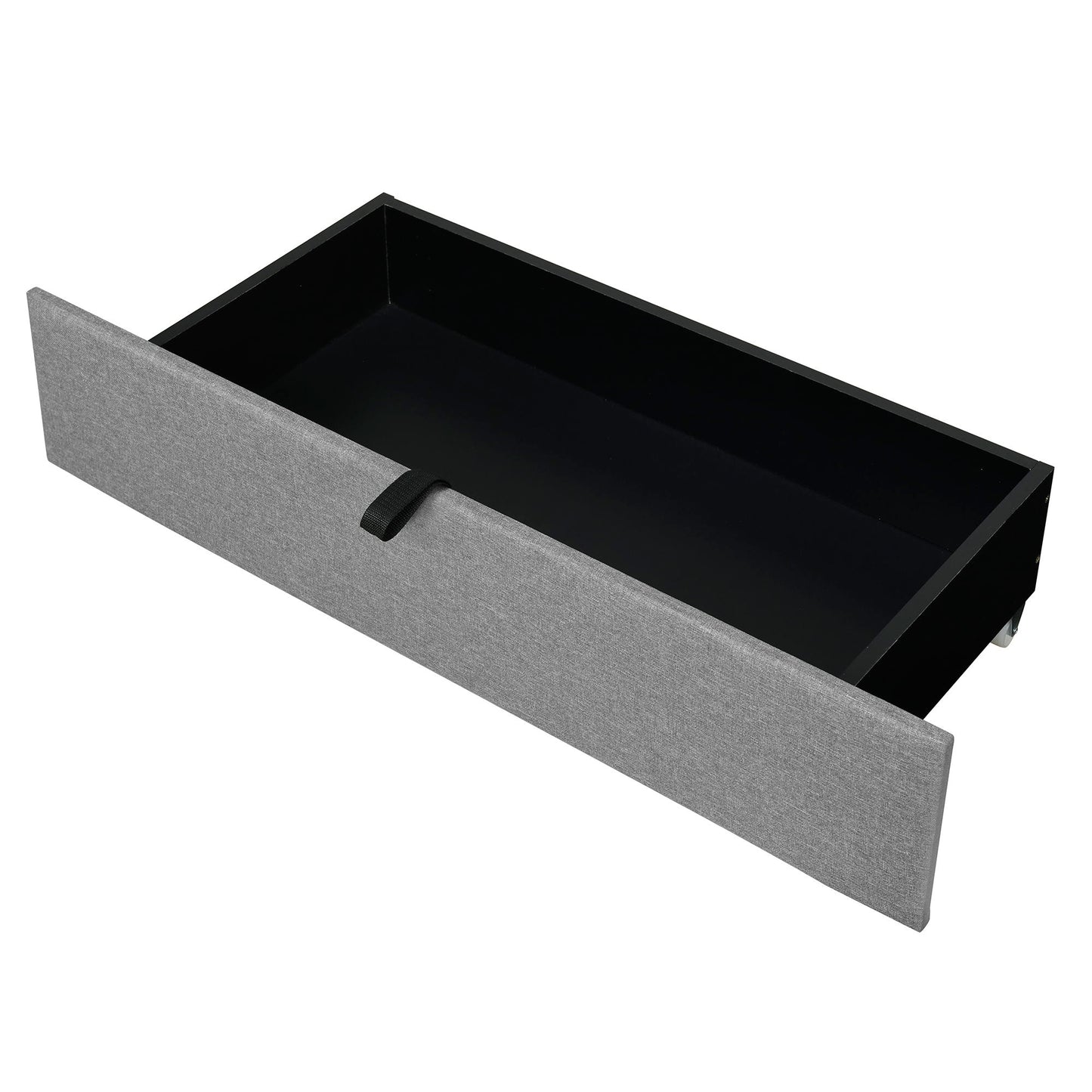 Queen Size Upholstered Platform Bed With Storage Headboard, Twin Long Size Trundle & 2 Drawers And A Set Of Sockets & USB Ports - Gray