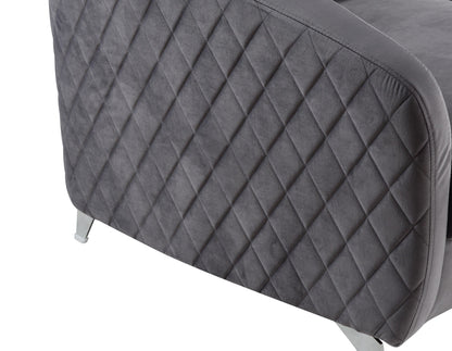 Sofia - Velvet Modern Chic Accent Armchair - Gray