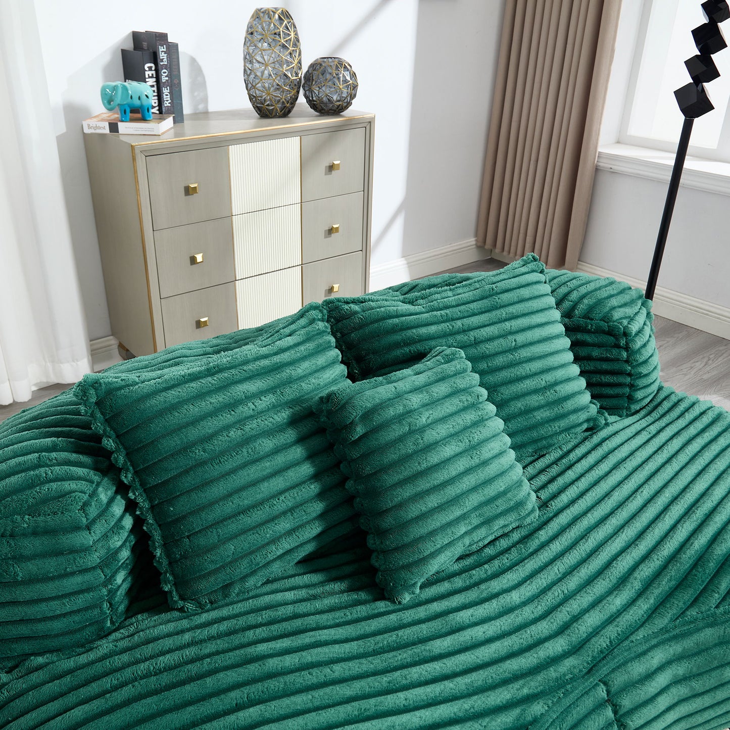 High Back Bean Bag Sofa Lounger For Adults And Kids, Indoor & Outdoor, Durable - Emerald