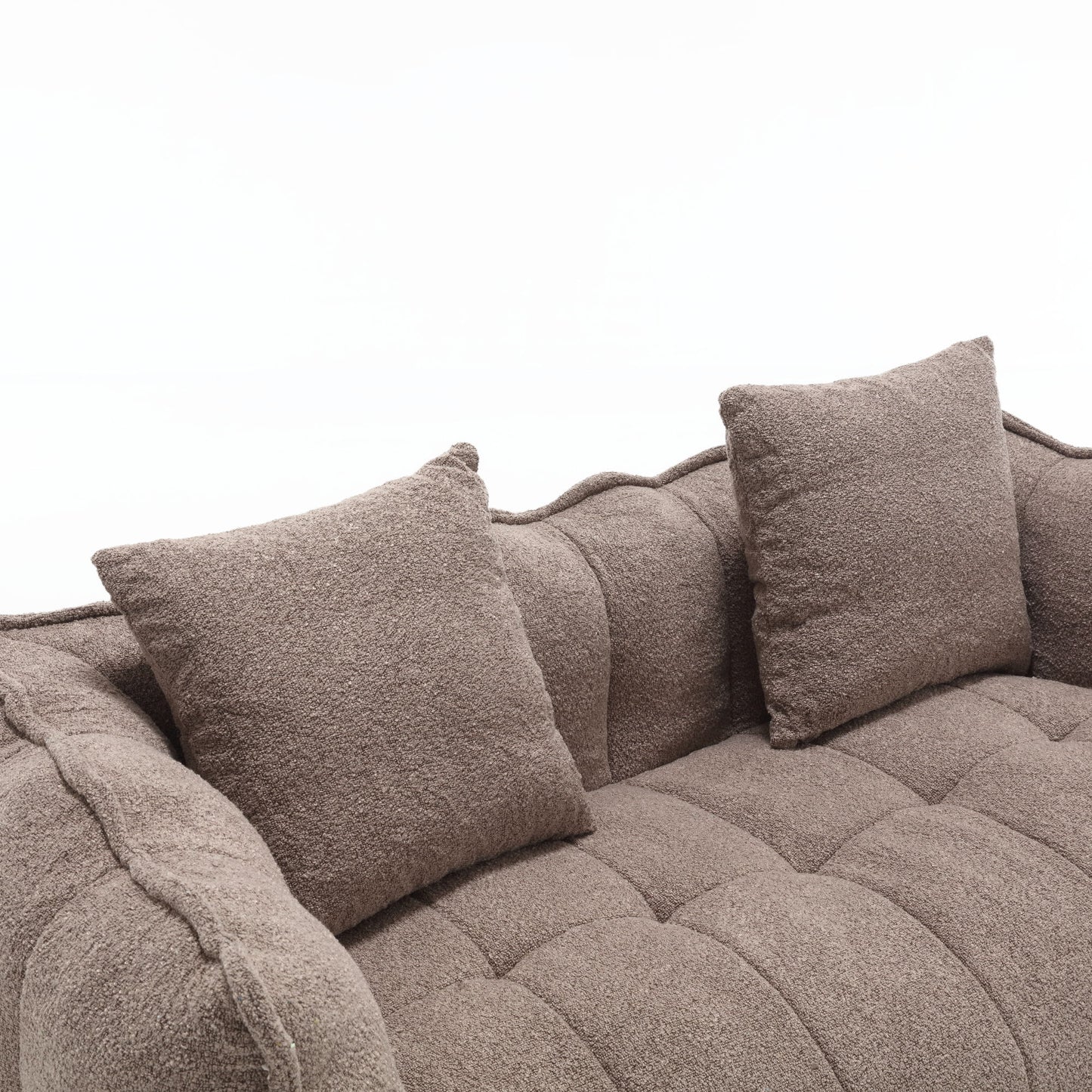 Soft Beanbag Chair With High Resilience Foam Core For Two People - Brown