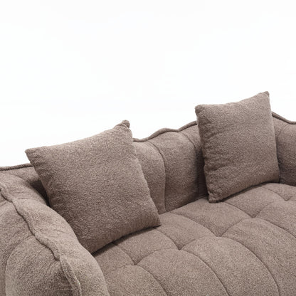 Soft Beanbag Chair With High Resilience Foam Core For Two People - Brown
