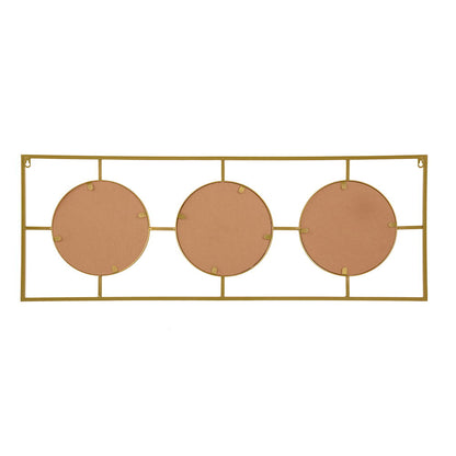 3 Mirror Piece Wall Mirror InRectangular Frame, Home Wall Decor For Bedroom Living Room - Gold
