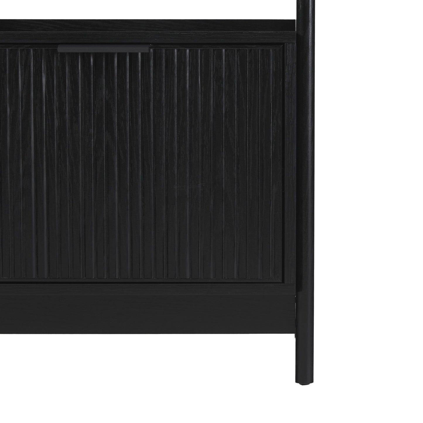 Transitional Narrow Bookshelf With Drawer On Bottom - Black