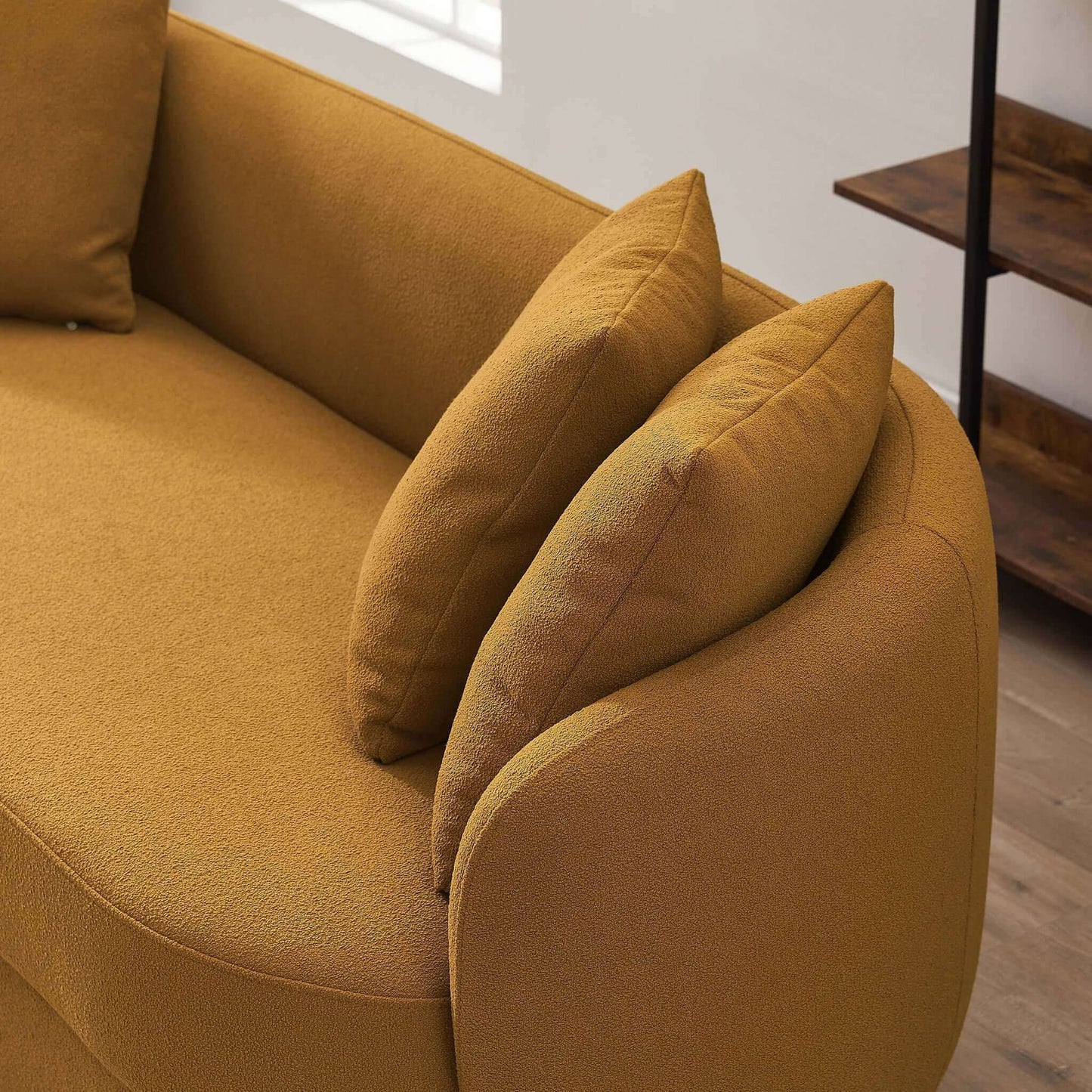 Dylan - Modern French Boucle Sofa - Dark Yellow