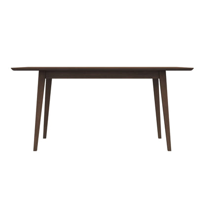 Levi - Modern Style Rectangular Dining Kitchen Table - Dark Brown / White