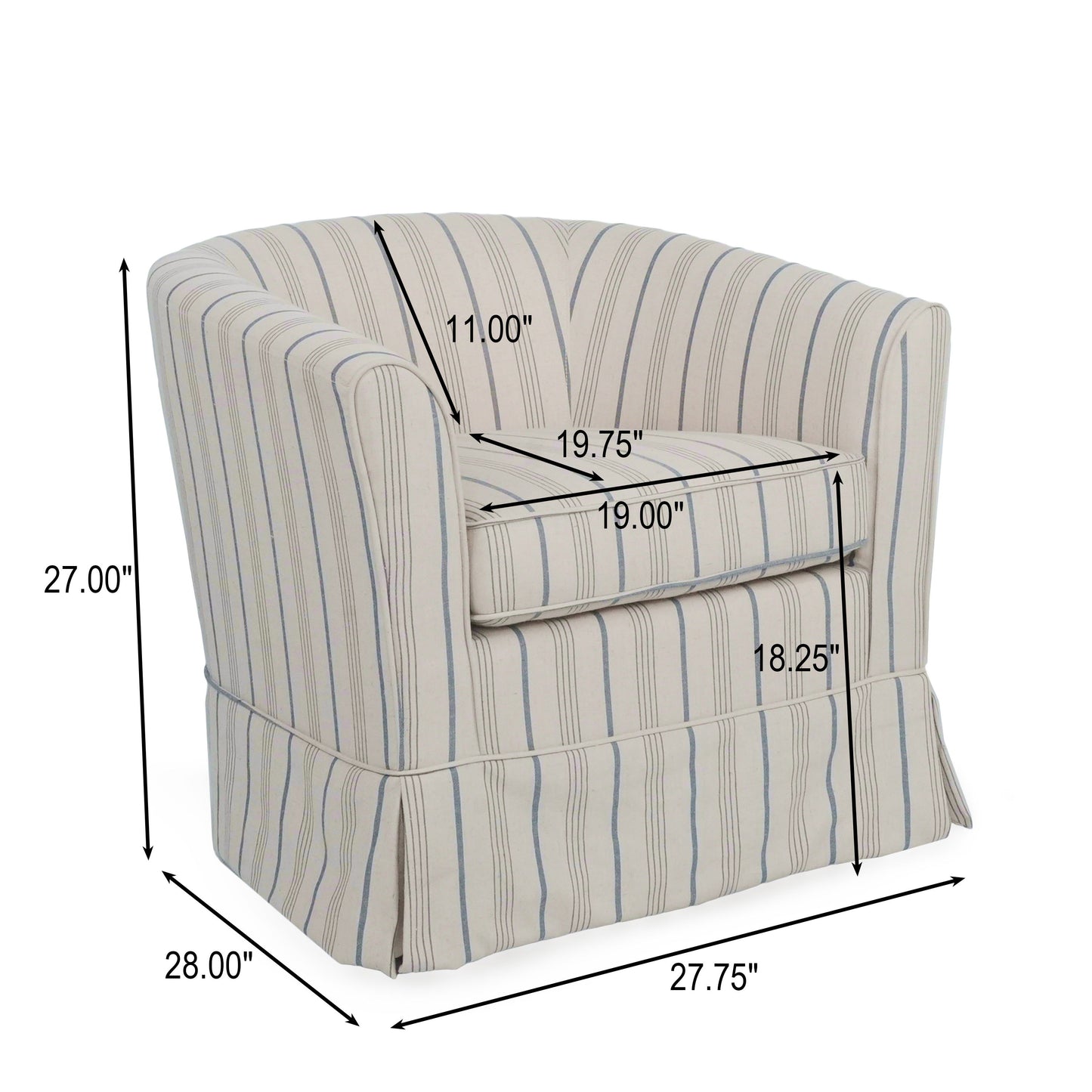 Zeniqua - Upholstered Swivel Chair With Loose Cover - Multi