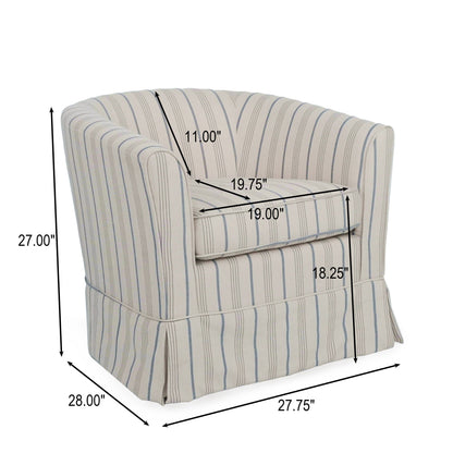 Zeniqua - Upholstered Swivel Chair With Loose Cover - Multi