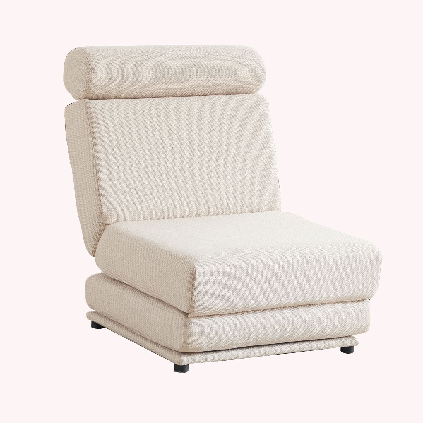 Single Sofa Chair Foldable Single Sofa Bed With Pillow, Portable Foldable Sofa Bed, Leisure Sofa Chair, Easy To Store, Made Of Breathable And Wearable Linen - Cream White