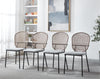 Sennit Chair, Dining Chair, Coffee Chair (Set of 4) - Black / Gray