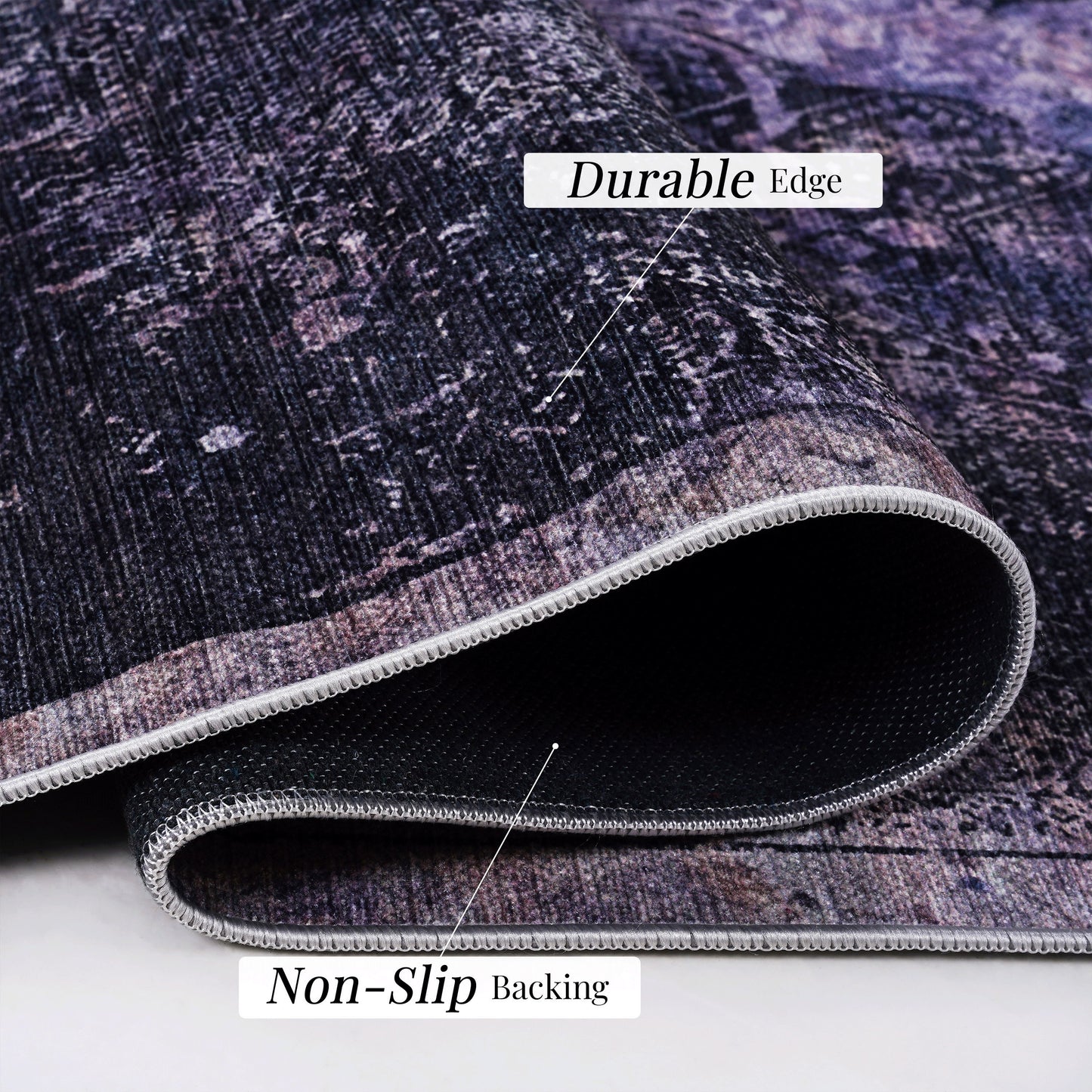 Maval - 4' X 6' Area Rug Washable - Anthracite