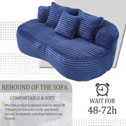 Bean Bag Sofa Lazy Sofa Durable Comfort Lounger High Back Chair For Adults And Kids, Indoor & Outdoor - Navy