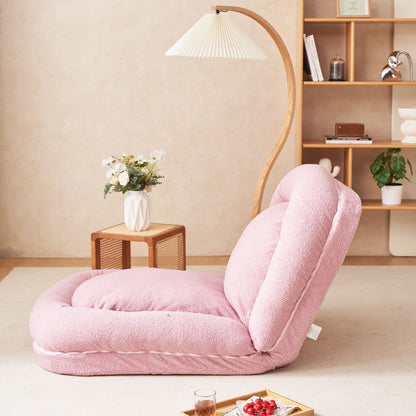 Triple Fold Pink Down Sofa Bed - Pink