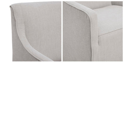 Upholstered Dining Arm Chair With Casters - Light Gray
