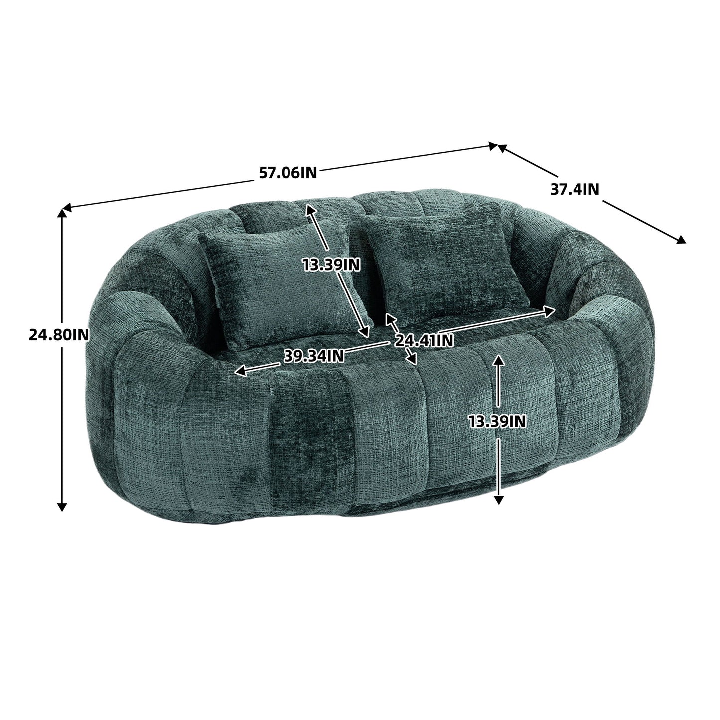 Bean Bag Sofa Lazy Sofa Durable Comfort Lounger High Back Chair For Indoor & Outdoor Use - Emerald
