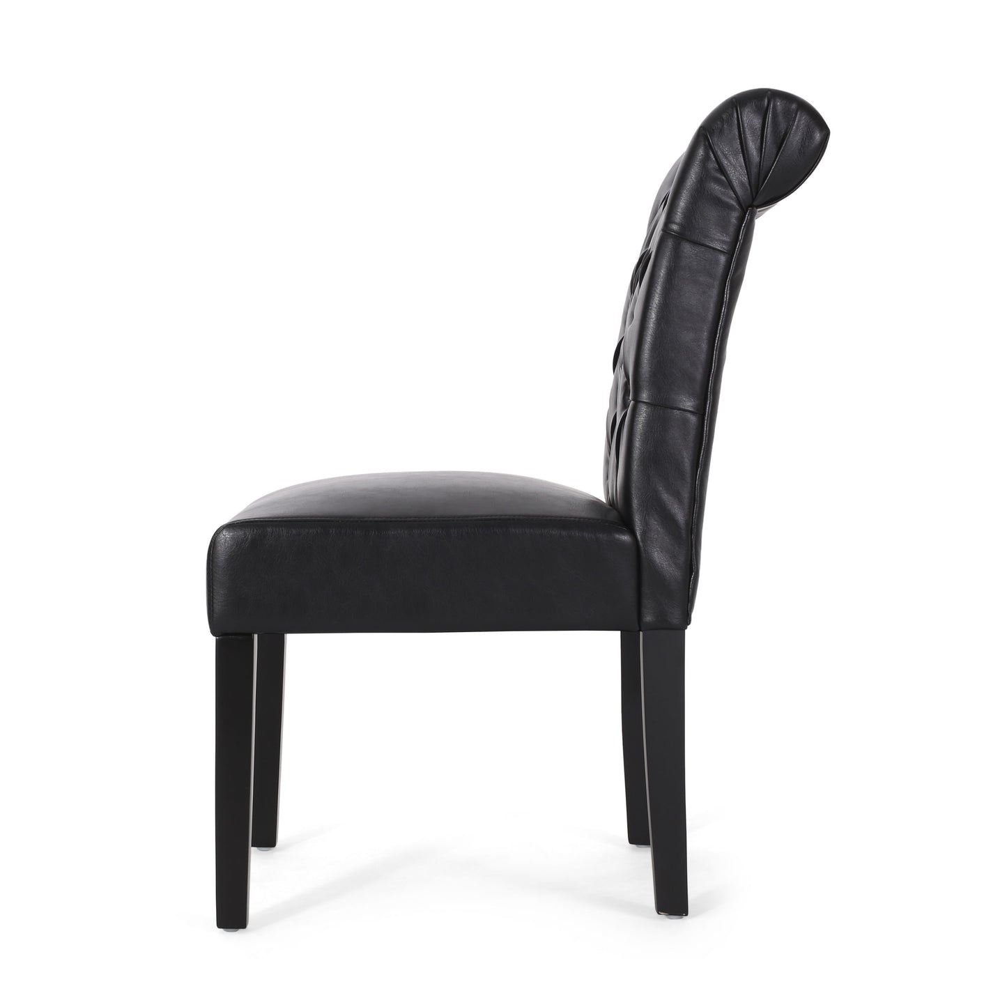 Broxton - Tuft Dining Rolltop Chair (Set of 2) With Button Tufted Upholstery - Black