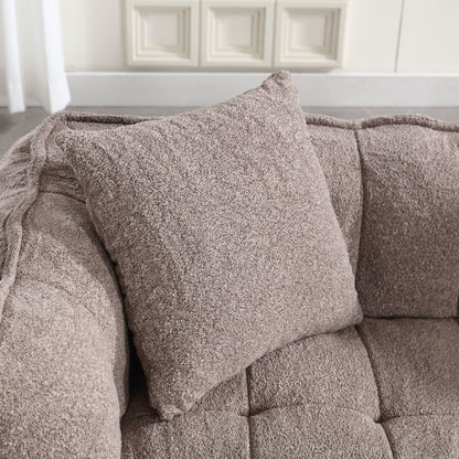 Soft Beanbag Chair With High Resilience Foam Core For Two People - Brown