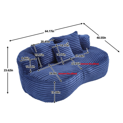 Bean Bag Sofa Lazy Sofa Durable Comfort Lounger High Back Chair For Adults And Kids, Indoor & Outdoor - Navy