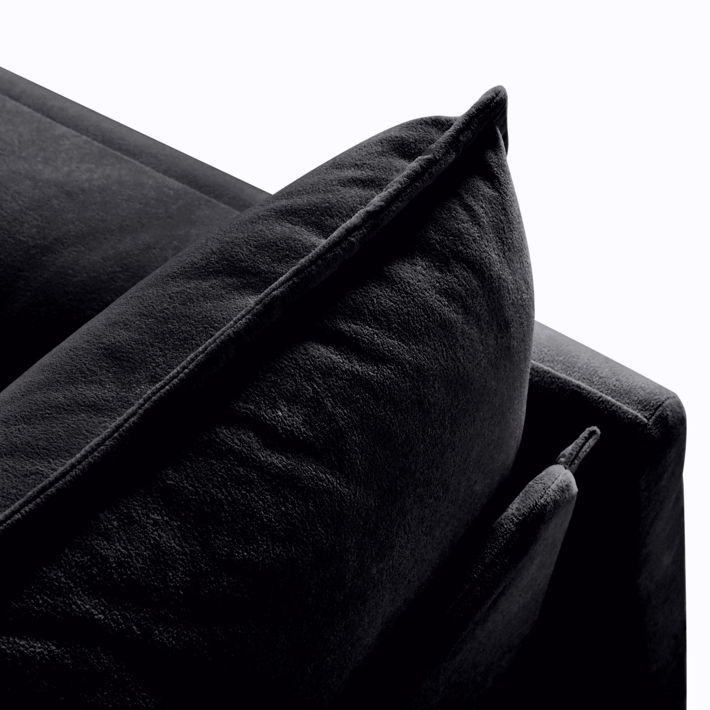Oversized Deep Seat Luxury 2 Piece Sofa Set, Modern Chenille Comfy Cloud Couches For Living Room Office - Black