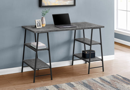 Computer Desk For Home Office, Laptop, Storage Shelves, Convenient Design - Gray